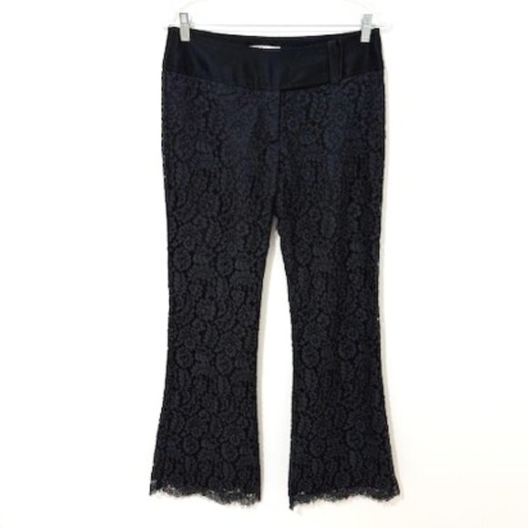Nanette Lepore Black Lace Wide Leg Pants Women's Size 6 - Picture 1 of 7